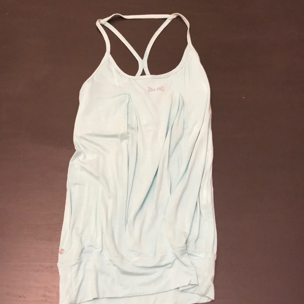 Light blue workout tank top